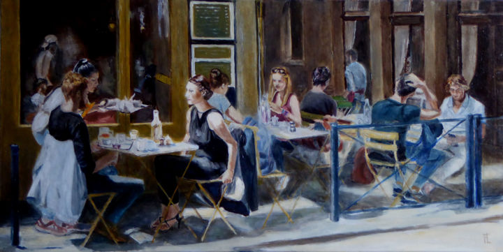 Painting titled "Rendez-vous" by Françoise Laborde, Original Artwork, Oil