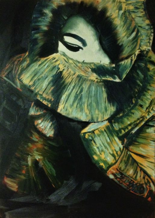 Картина под названием "Aphiruedee" - Coucke Fleur, Подлинное произведение искусства, Масло