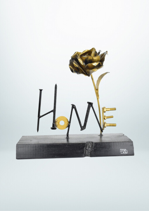 Escultura intitulada "Home - Fleur d'Encl…" por Fleur D'Enclume, Obras de arte originais, Tinta spray