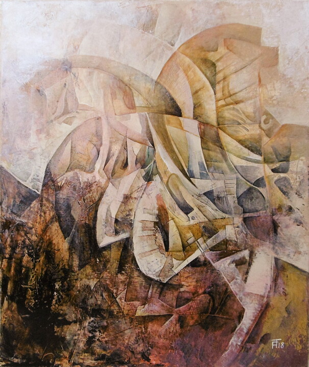 Pintura intitulada "labyrinthe II" por Fleur Tesseraud, Obras de arte originais, Acrílico