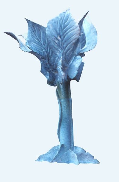 Escultura intitulada "Lampe Fleur Turquoi…" por Frederic Sainneville, Obras de arte originais, Cerâmica