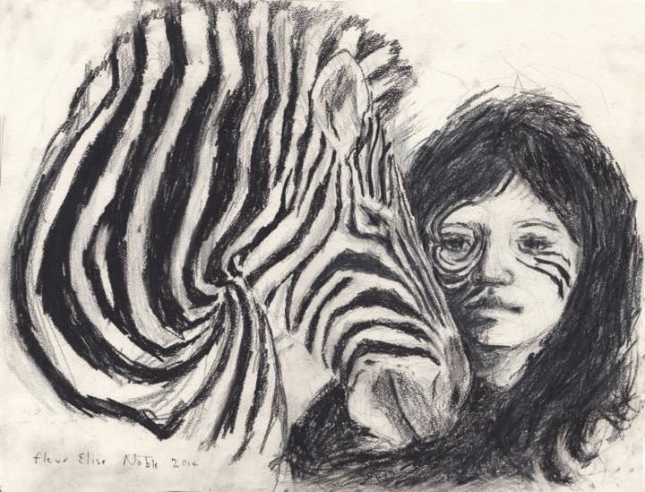 Dibujo titulada "Zebra Girl" por Fleur Elise Noble, Obra de arte original, Lápiz
