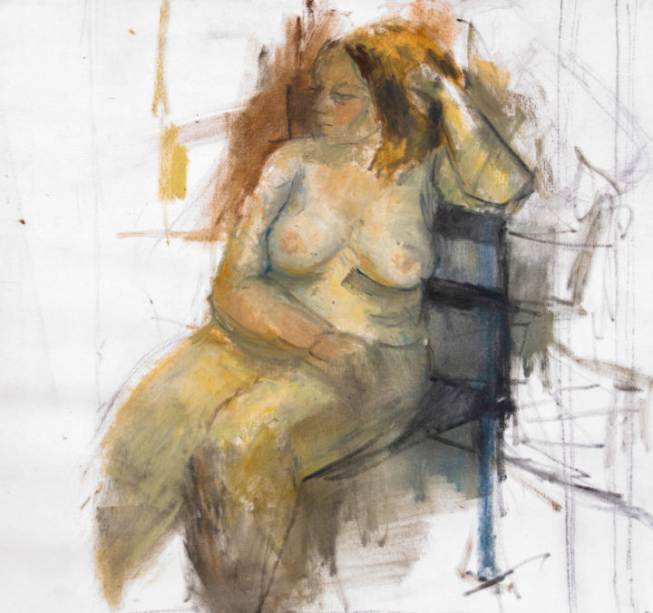 Schilderij getiteld "Nude" door Fleur Elise Noble, Origineel Kunstwerk, Olie