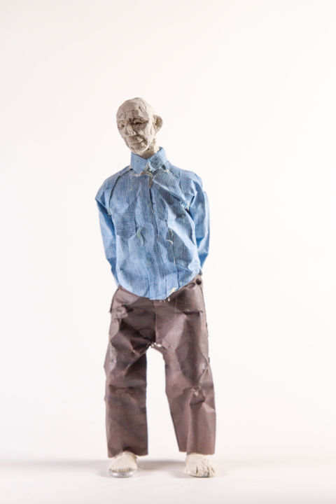 Rzeźba zatytułowany „Paper Puppet 7” autorstwa Fleur Elise Noble, Oryginalna praca, Glina