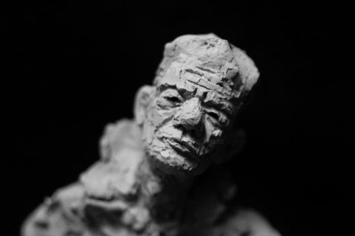 Sculpture titled "Clay Face 51" by Fleur Elise Noble, Original Artwork, Terra cotta