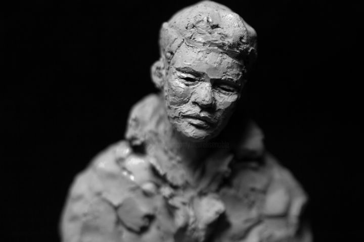 Sculpture titled "Clay Face 56" by Fleur Elise Noble, Original Artwork, Terra cotta