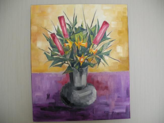 Peinture intitulée "Le vase" par Christian Fleurquin, Œuvre d'art originale