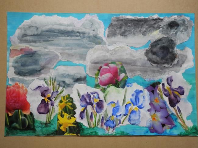 Drawing titled "Fleurs de printemps" by Christian Fleurquin, Original Artwork