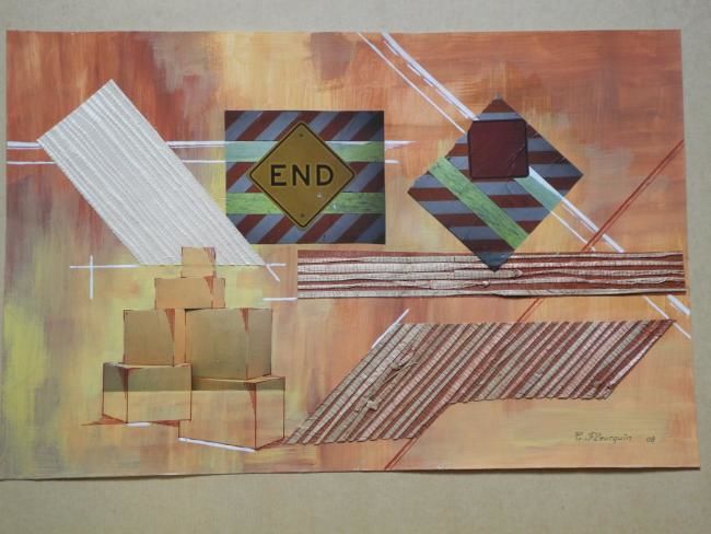 Drawing titled "En travaux" by Christian Fleurquin, Original Artwork