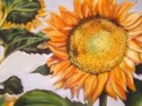 Peinture intitulée "Pastel de Tournesol" par Michel, Œuvre d'art originale