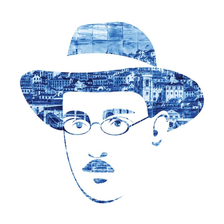 Drawing titled "Fernando Pessoa" by Filipe Xavier, Original Artwork, Photo Montage