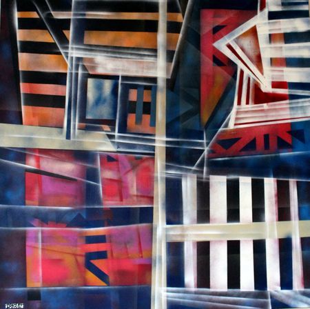 Schilderij getiteld "Crossroads" door Michel Alexandre, Origineel Kunstwerk