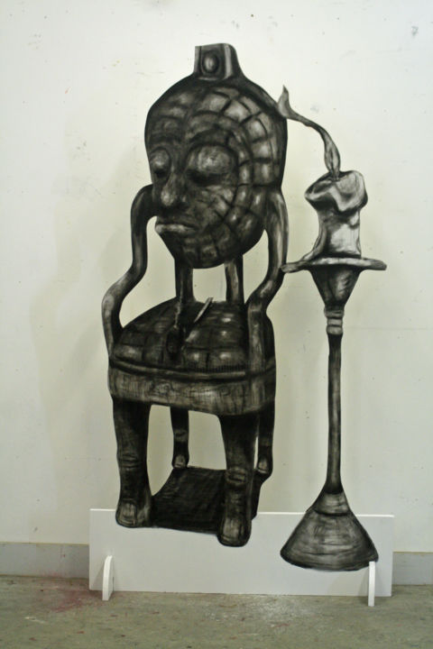 Disegno intitolato "chair" da Float010, Opera d'arte originale, Carbone