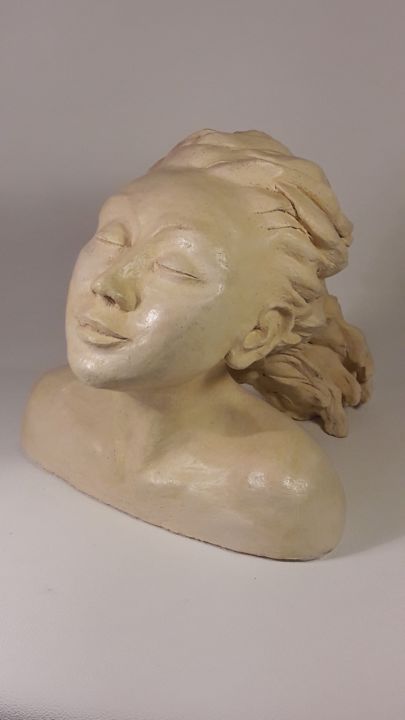 Sculpture titled "Méditation" by Florence Faure, Original Artwork, Terra cotta