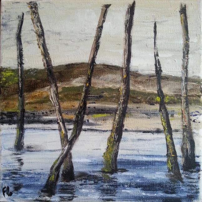 Painting titled "Parcs à huitres" by Florence Faure, Original Artwork