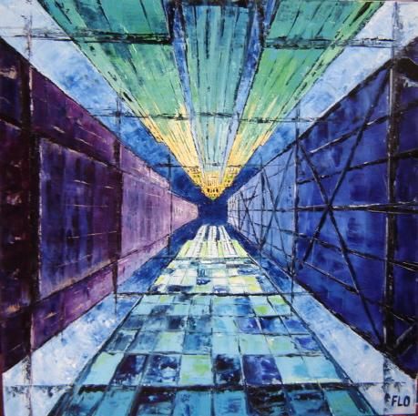 Painting titled "Vertige 2" by Florence Faure, Original Artwork, Oil