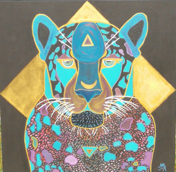 Pintura titulada "Panther connexion" por Flora Channel, Obra de arte original, Acrílico