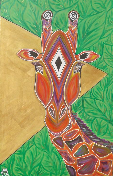 Pintura titulada "GIRAFE" por Flora Channel, Obra de arte original, Acrílico