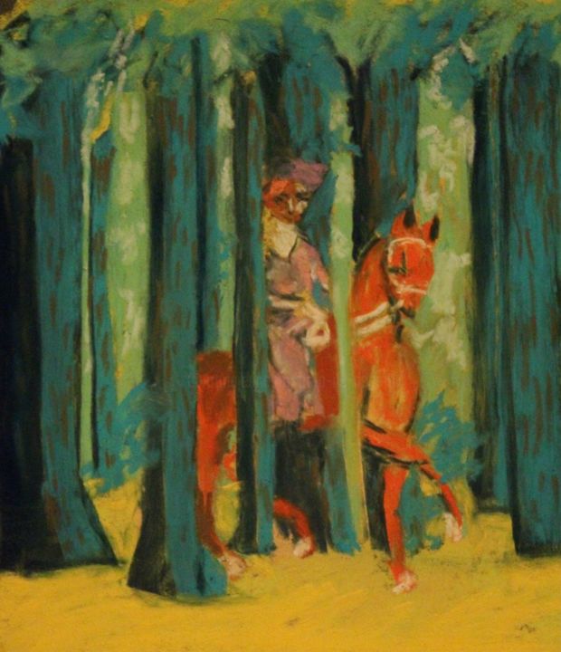 Dessin intitulée "Hommage à Magritte" par Anne Flora De Negroni, Œuvre d'art originale, Pastel
