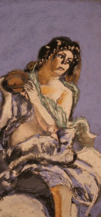 Dessin intitulée "Hommage à Artemisia…" par Anne Flora De Negroni, Œuvre d'art originale, Pastel