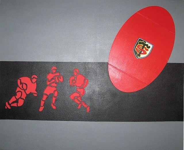Painting titled "RUGBY" by Flora I., Original Artwork
