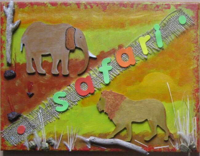 Painting titled "SAFARI" by Flora I., Original Artwork