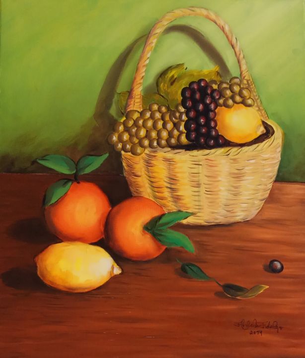 Pintura intitulada "Frutos.jpg" por Florbela Fidalgo, Obras de arte originais, Óleo