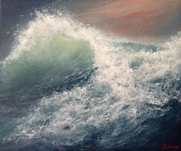 Peinture intitulée "" La vague abonde "" par Flore Castain, Œuvre d'art originale, Acrylique
