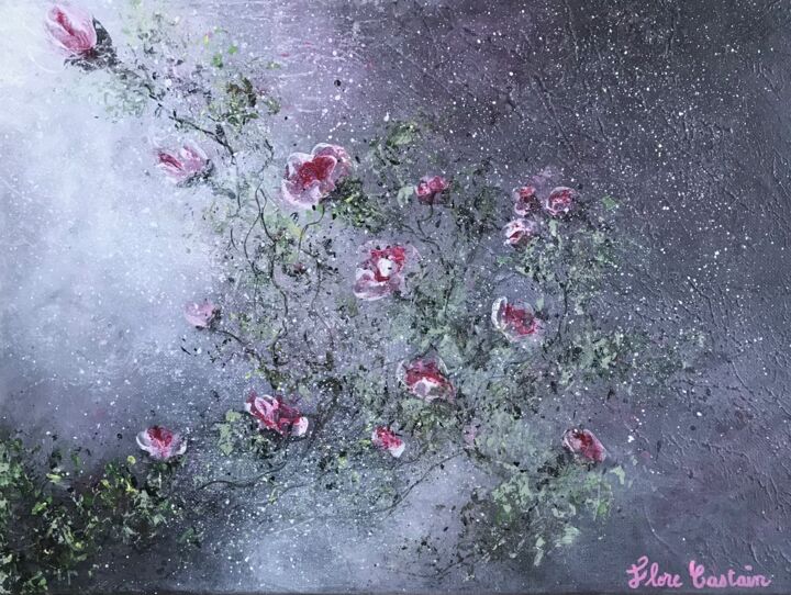 Malerei mit dem Titel "« ÉVANESCENCE » 6" von Flore Castain, Original-Kunstwerk, Acryl Auf Keilrahmen aus Holz montiert