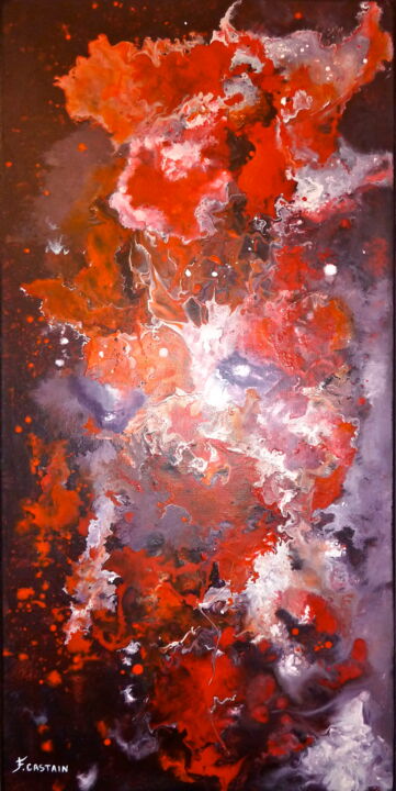 Картина под названием "" AURORE FLOREALE "" - Flore Castain, Подлинное произведение искусства, Акрил