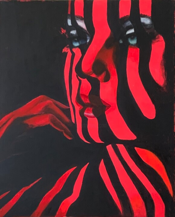 Peinture intitulée "Rouge" par Flore Delisse, Œuvre d'art originale, Acrylique