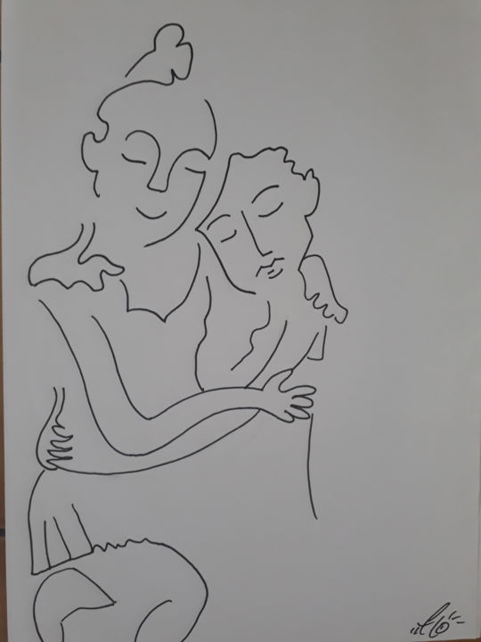 Desenho intitulada "Danseuses" por Florence Bichard (Flo), Obras de arte originais, Caneta de gel