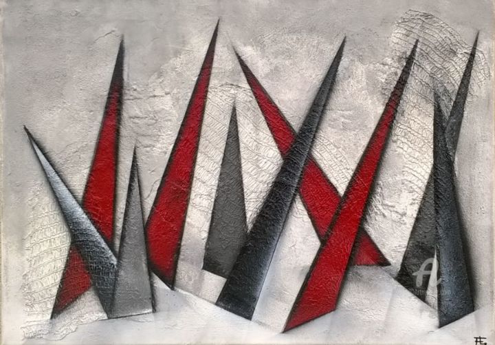 Malerei mit dem Titel "Chaos" von Flo Art Abstrait, Original-Kunstwerk