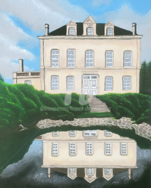 Pintura titulada "Manoir au marais" por Florence Chevoleau (FCArt), Obra de arte original, Acrílico