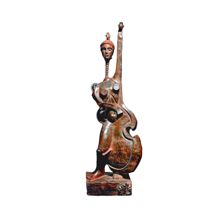 Sculpture intitulée "Contre-Basse" par Florence Combescure (Mariko), Œuvre d'art originale, Bronze