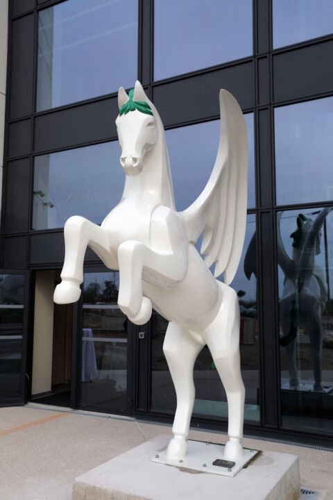 Sculpture intitulée "Winged Horse" par Florence Combescure (Mariko), Œuvre d'art originale, Résine