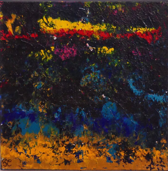 Картина под названием "Orage" - Florence Coquet, Подлинное произведение искусства, Акрил Установлен на Деревянная рама для н…