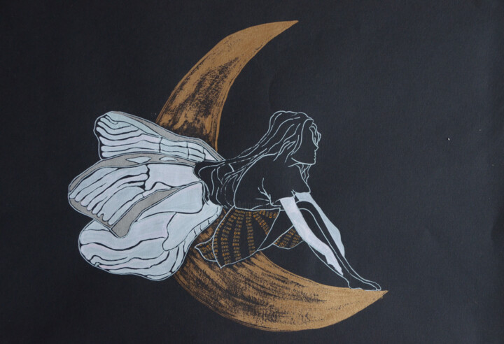 Dibujo titulada "Songe d'une nuit" por Florence Debertonne-Dassule (FD²), Obra de arte original, Pluma de gel
