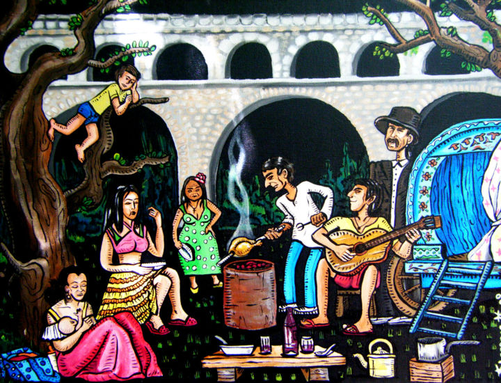 Pintura titulada "Déjeuner sur l'Herbe" por Florence H, Obra de arte original, Acrílico