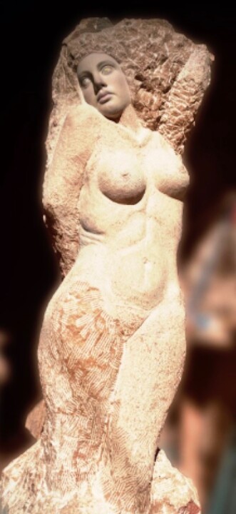 Skulptur mit dem Titel "Danae" von Florence Jarrige, Original-Kunstwerk, Stein