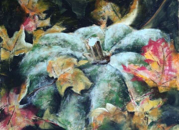 Рисунок под названием "Couleurs d'automne…" - Florence Le Guennec, Подлинное произведение искусства, Пастель