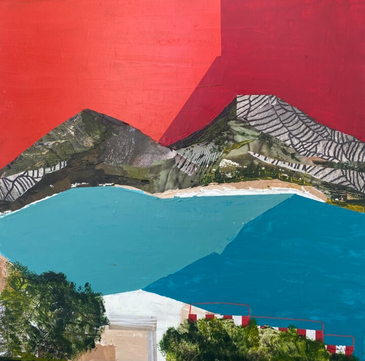 "La Crique" başlıklı Tablo Florence Maraine Bertrand tarafından, Orijinal sanat, Akrilik Ahşap Sedye çerçevesi üzerine monte…