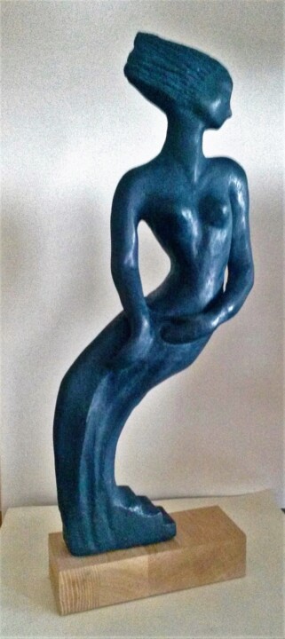 Sculpture titled "Coup de vent" by Florence Schwartz, Original Artwork, Terra cotta