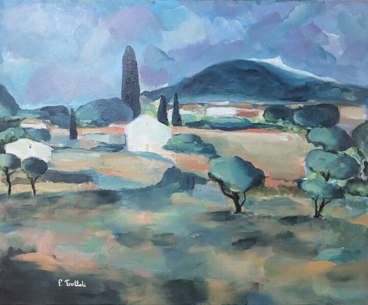 Painting titled "Le Mont Ventoux, Mé…" by Florence Trottoli, Original Artwork, Acrylic