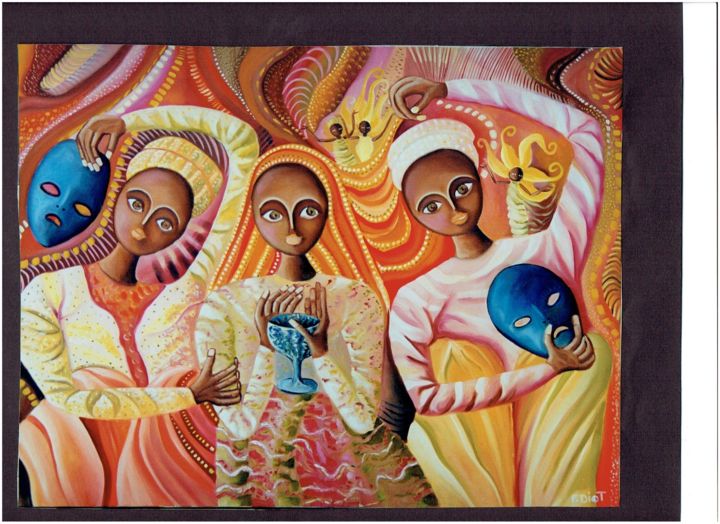 Pintura titulada "carnaval" por Florence Diot, Obra de arte original, Oleo
