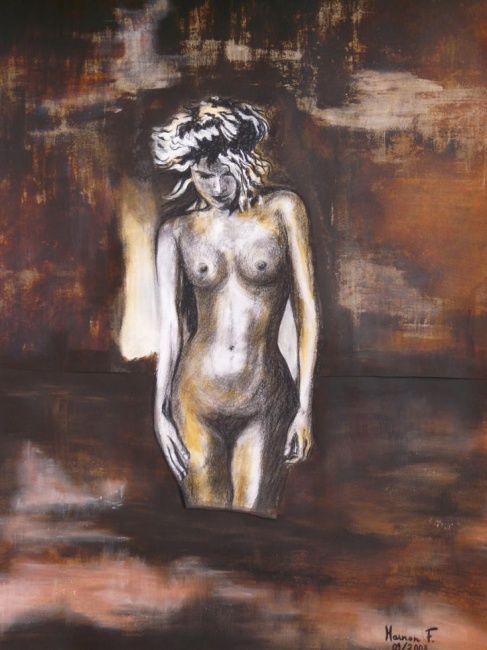Картина под названием "Nu" - Florence Hainon, Подлинное произведение искусства, Масло