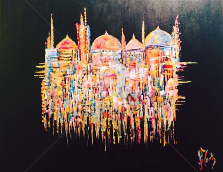 Peinture intitulée "Jérusalem by night…" par Florencegm, Œuvre d'art originale