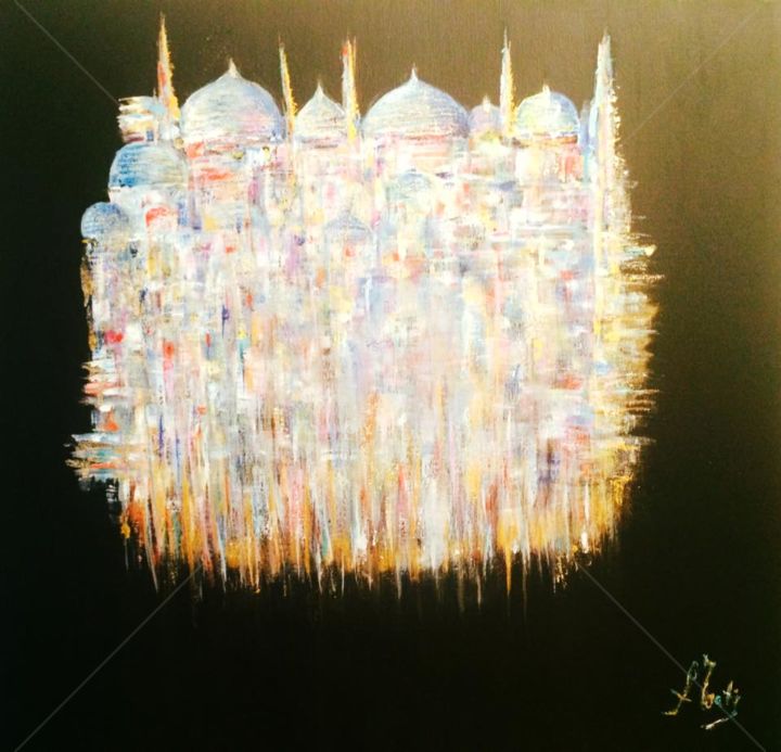 Painting titled "Jerusalem by night" by Florencegm, Original Artwork