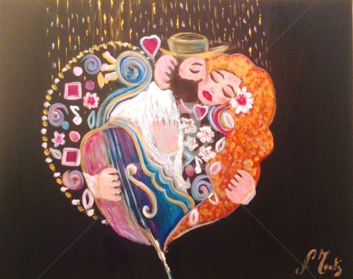 Painting titled "Kiss Melody" by Florencegm, Original Artwork
