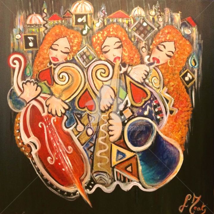 Painting titled "Sisters Melody" by Florencegm, Original Artwork